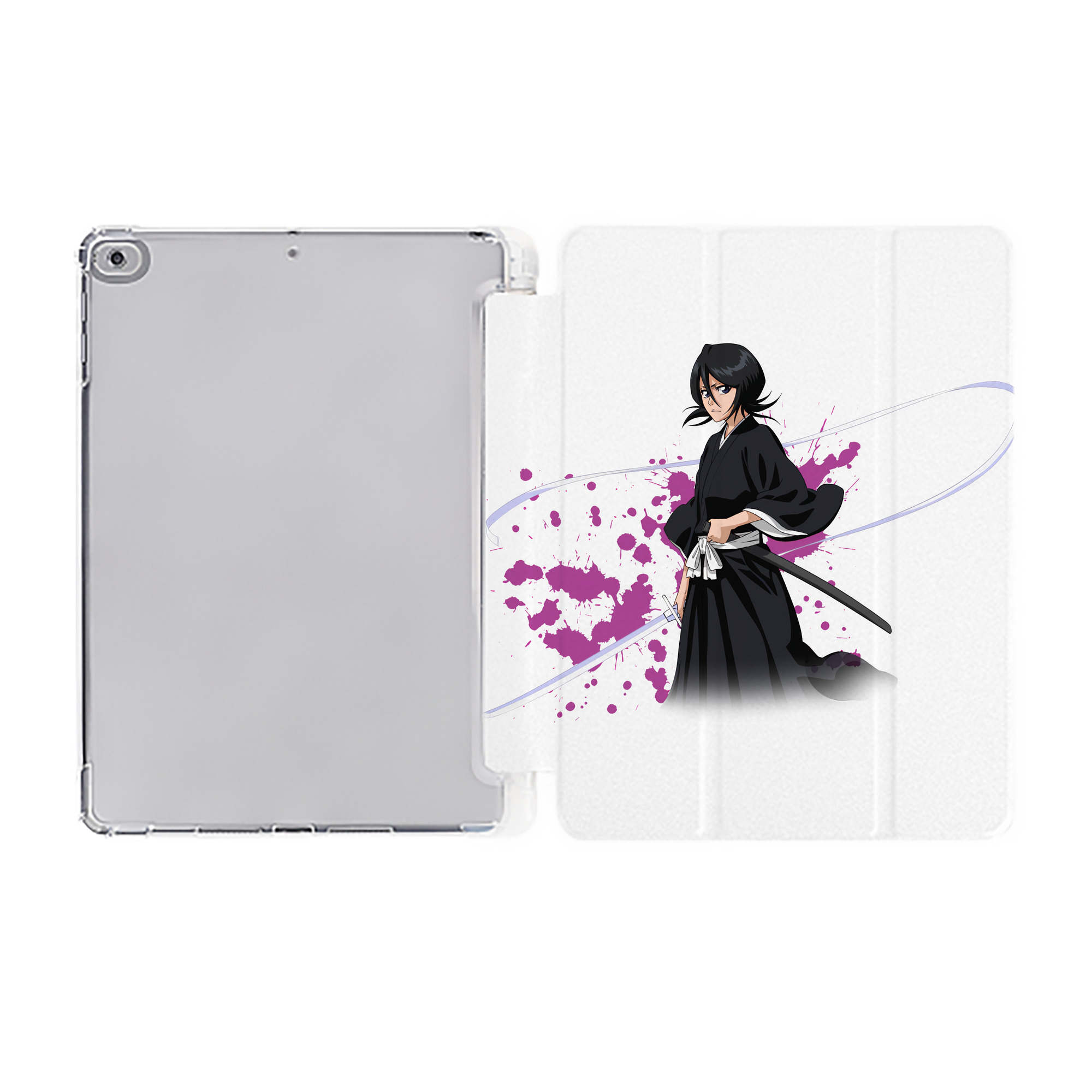 （画像用） ブリーチ 朽木ルキア BLEACH Kuchiki Rukia IPad ケース ペン収納付き 三つ折りスタンド PUレザー×シリコン 対応機種9.5/10.5/10.9インチ